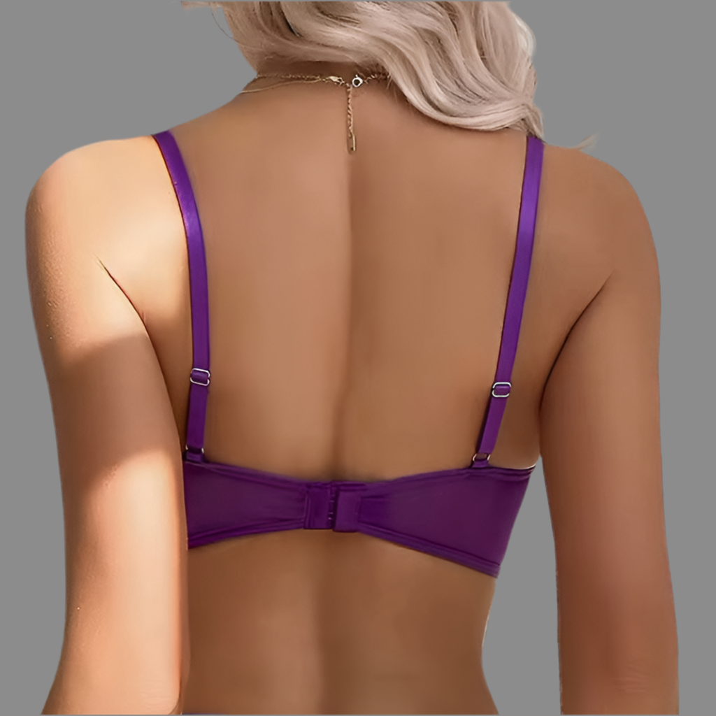 About the Bra - Iris Embroidered Plunge Demi Basque - More Colors