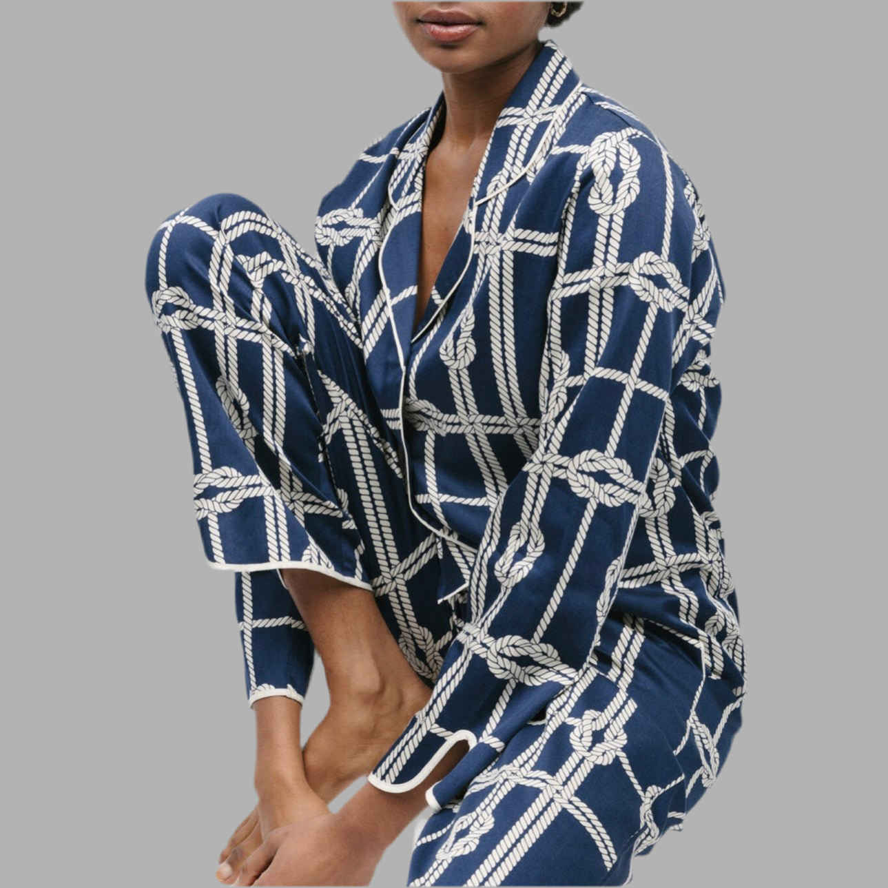 Fable & Eve - Spitalfields Print PJ Set - Navy