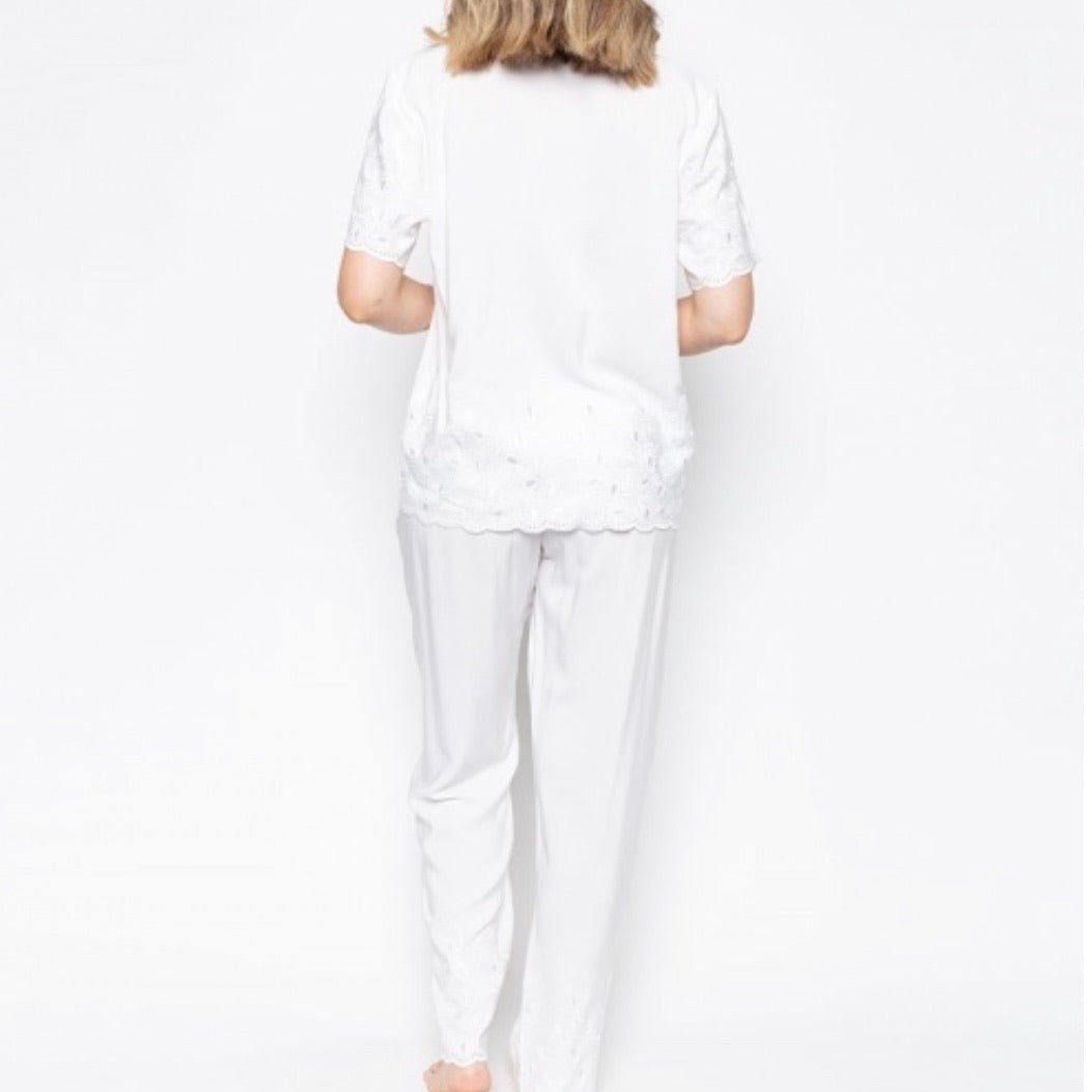 Cyberjammies - Rose Embroidered Pyjamas - White - About the Bra