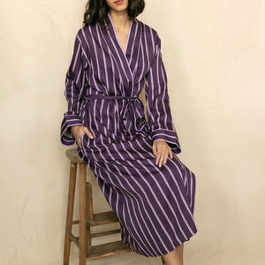Fable & Eve - Wimbledon Striped Robe - Purple - About the Bra