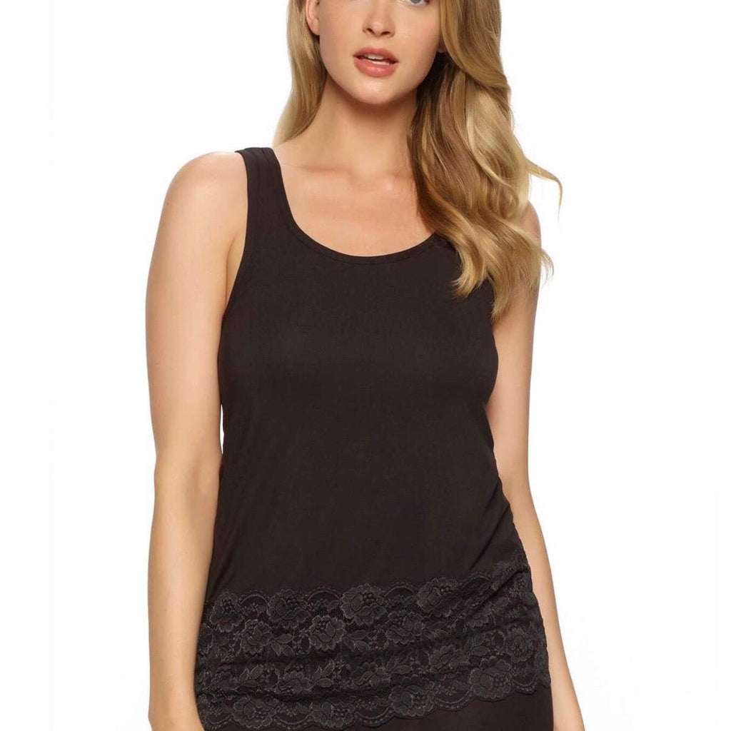 Piege - Modal Lace Tank Top - Black - About the Bra